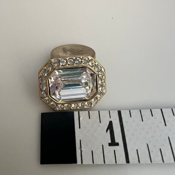 Gold tone jewel studded royal elegant fancy cufflink set - Picture 4 of 6